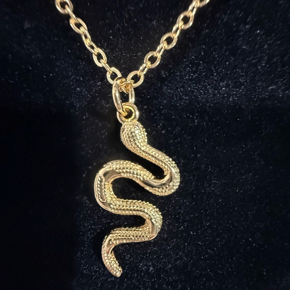 Gold Snake Pendant Necklace
